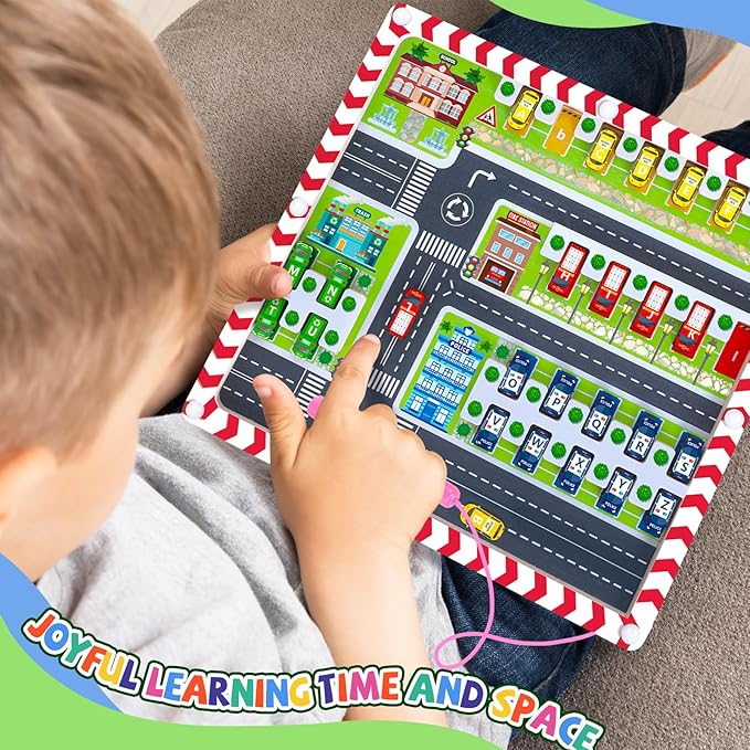 2 in 1 Magnetic Color and Number Maze,Montessori Toy for 3-6 Years Old,Wooden Magnet Balls Puzzles,Toddler Busy Board Game,Preschool Learning Activities,Christmas & Birthday Gift for Kids