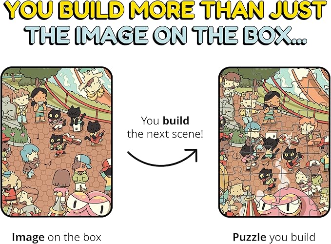 Jigsaw Puzzles 1000 Pieces - Magic Mystery Story Secret Ending Puzzle - Perfect Game Night for Adults & Kids - Animal Park Theme Challenging (Snack Attack 3)