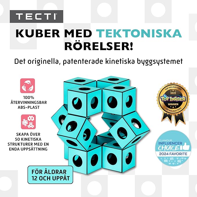 Kinetic Building System - Cubes with Seismic Moves - Consists of 3-Dimensional Interconnected Cubes - Build Over 50 Dynamic Structures - by Fun in Motion Toys
