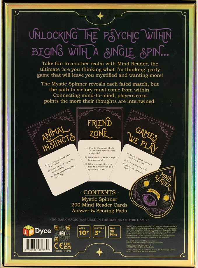 MIND READER Can You Read Your Friends' Minds? The Fun Psychic Meld Medium Family Party Game for Kids, Teens, Adults & Families - Perfect for Halloween or Board Games Night
