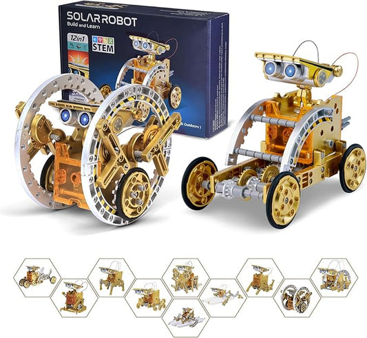 STEM Toys for Kids Age 8-13, 12-in-1 Solar Robot Building Science Kits for Boys Girls Teen Age 9 10 11 12, Engineering Christmas Birthday Gifts for 8+ Year Old Boys