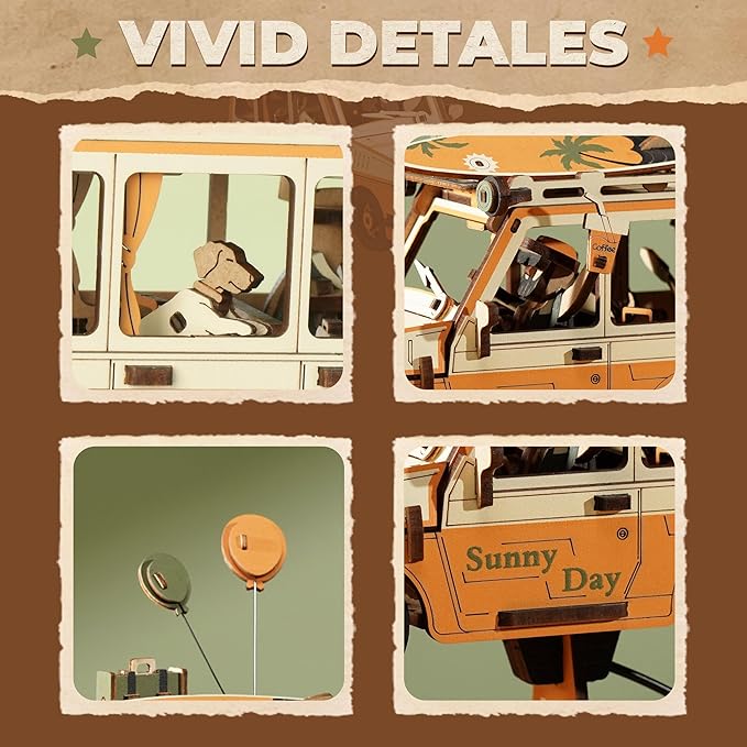 ROKR 3D Wooden Puzzles for Adults, 228 PCS DIY Craft Kit Balance Toy Road Tripper, Creative Christmas/Birthday Gifts for Teens & Adults