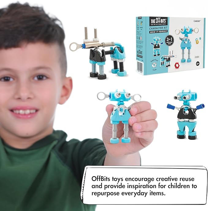 The Off Bits CareBit Build Your Own Robot Toy Construction Set, Educational Gift STEM Activities Learning Kit, Creative Build and Play Model Kit Steam Toys for 6 7 8 9 10+ Year Old Boys & Girls