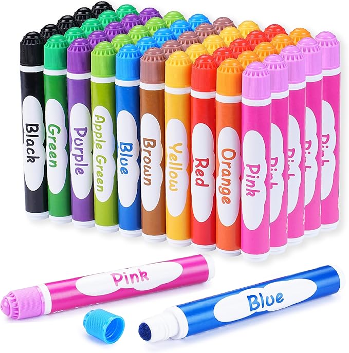 50 Pack Dot Markers, 10 Assorted Colors, 5 Sets x 10 Colors Washable Dot Paint Markers for Toddlers Kids Preschool, Paint Bingo Daubers Supplies for Class Valentine Gift Art Party