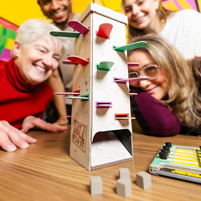 Don't Fall for It - The Hilarious Tower Trivia Game for Ages 10 and up. Fun and Easy Board Game for 2+ Players, Perfect for Families and Kids and Game Night.