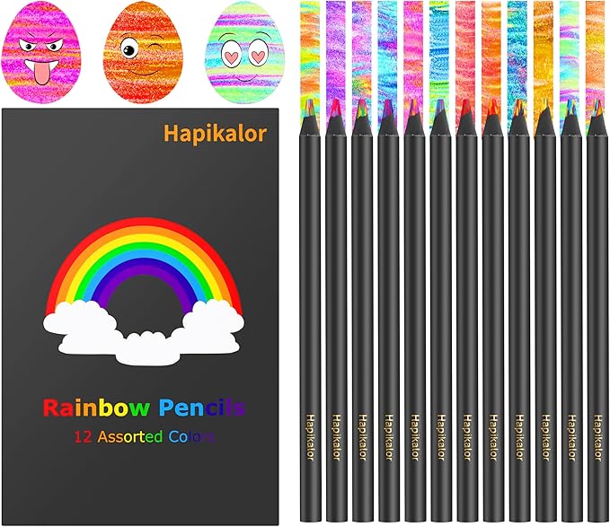 Stocking Stuffers for Kids, Art Supplies, 12 Color Rainbow Colored Pencils for Kid, Drawing Pencil Set Halloween Stocking Stuffers for 5-12 Year Old, Holiday, Birthday, Christmas Gifts for Teen