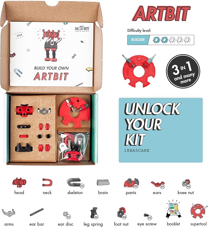 The Off Bits ArtBit Build Your Own Robot Toy Construction Set, Educational Easter Gift Ideas STEM Activities Learning Kit, Creative Build and Play Model Kit Steam Toys for 6 7 8 9 10+ Year Old