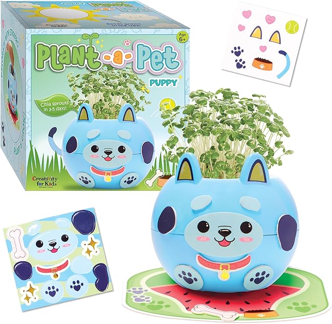 Creativity for Kids Plant-A-Pet: Puppy Toys for Girls - Small Gifts and Stocking Stuffers for Girls, Arts and Crafts for Kids, DIY Activity Set (Ages 6+)