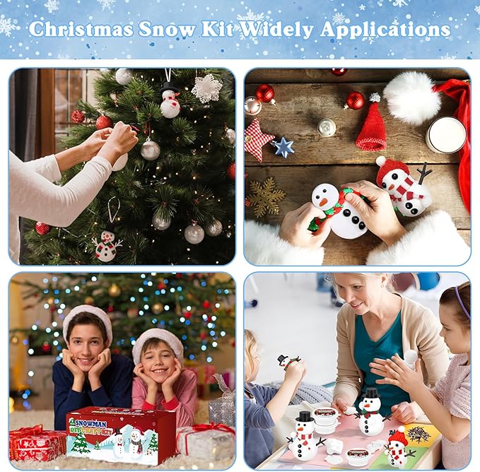 9 Pack Build a Modeling Clay Snowman Kit, Snowman DIY Christmas Crafts for Kids, Christmas Crafts Xmas Gift Winter