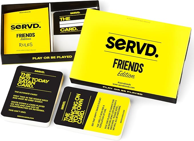 SERVD - Friends Edition - The Hilarious Real-Life Party Card Game for Adults | Injects Fun & Strategy into Time Spent with Friends & Family for Games Night, Parties & Vacations