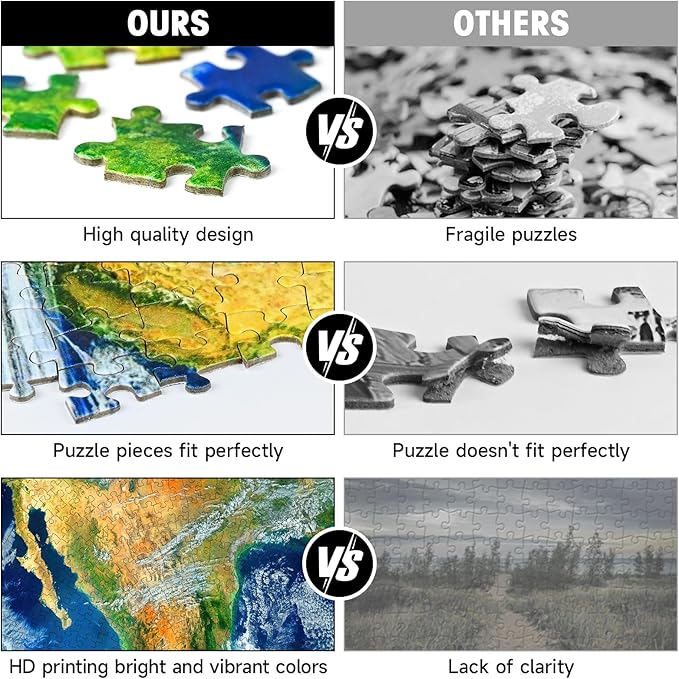 Round Earth Puzzle 1000 Pieces for Adults, NASA Blue Marble View Circle Jigsaw Puzzles for Adults 1000 Pieces with Lettered Back, Landscape Wall Art Decor