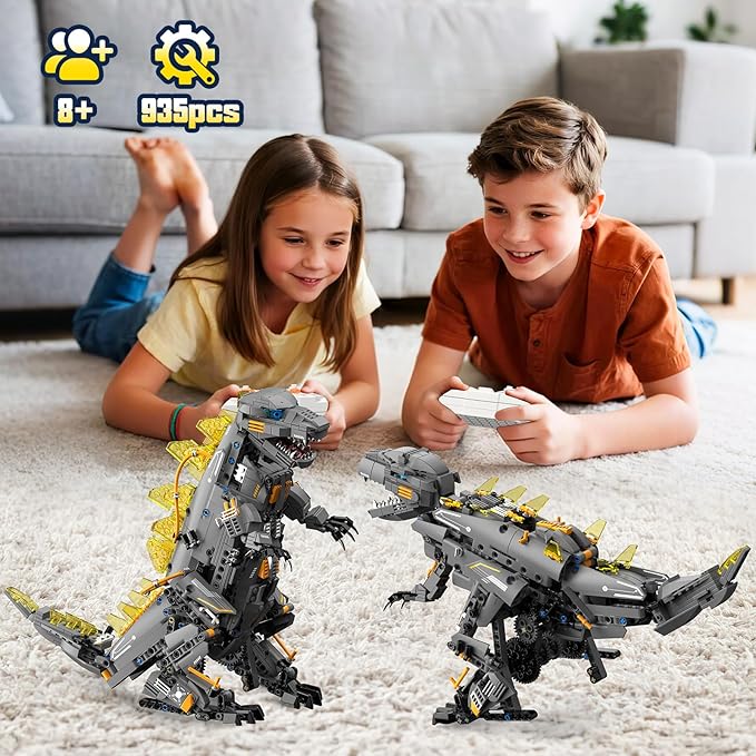 Dinasour Toys for Kids Building Set, 935PCS App & Remote Control Robotics Kit, 5-in-1 Tyrannosaurus | Triceratops | Crocodile | Robot | Monster STEM Toys for Boys Girls Age 8 9 10 11 12+ Year Old