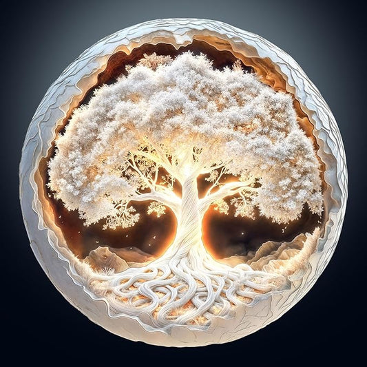 Wooden Puzzles for Adults - Tree of Life Puzzle, Unique Shape Wooden Jigsaw Puzzles for Adults, White Paper Cut Puzzle, Gifts for Friends and Family, Home Decor (L-13.4 * 13.4in -300 Pieces)