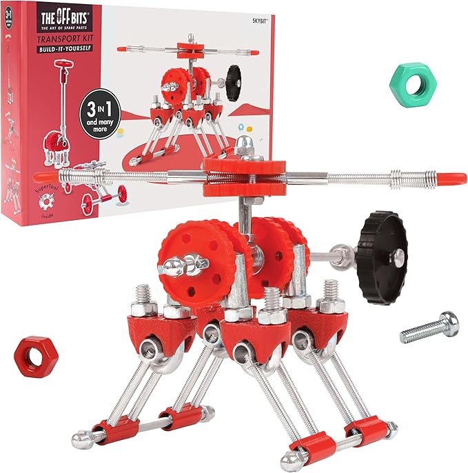 The Off Bits Build Your Own Helicopter Toy, SkyBit Transport Educational Stem Building Toys for Boys and Girls 8–12, Stem Toys Engineering Kit, Construction Toys Steam Easter Gift for Kids and Adults
