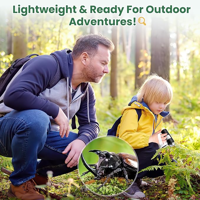 Laradola Microscope for Kids: Mini Pocket Digital Microscope 1000X Zoom Science Kits Learning & Educational STEM Toys for Age 3 4 5 6 7 8 10-12 Boys Girls Christmas Birthday Gifts