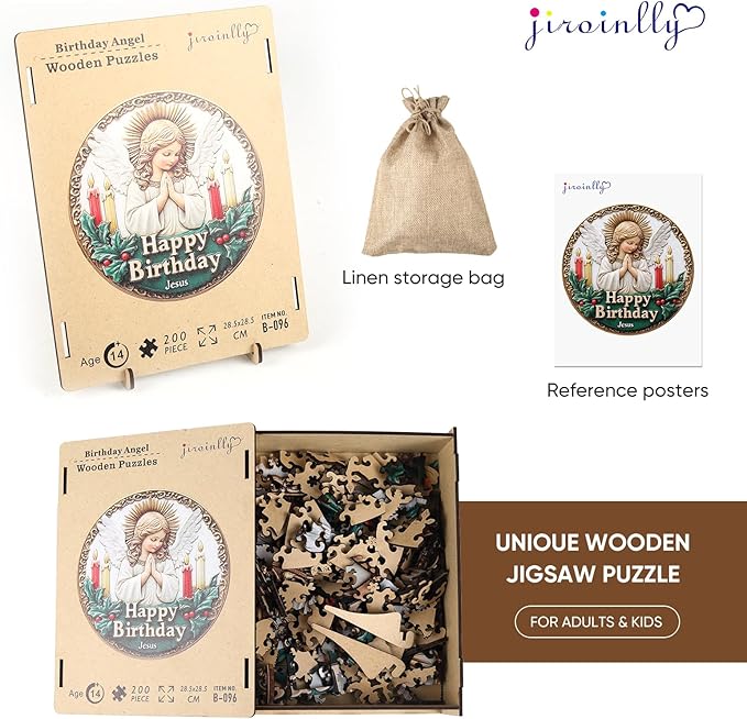 Puzzles for Adults Birthday Angel Wooden Puzzles, 500 Pieces Unique Shaped Liberty Jigsaw Puzzles, Holiday Birthday Gifts for Adults and Kids, Fun Challenge Family Game 16.7'' x 16.7''