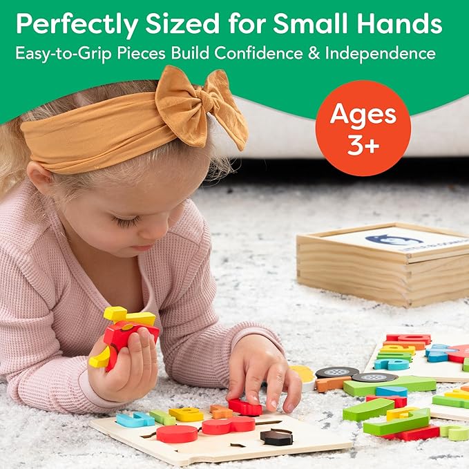 Montessori Wooden Puzzle for Toddlers – Educational Puzzles for Kids Ages 3-5, Fun Learning Toys for 3-Year-Olds, Fine Motor & STEM Development, Vehicle-Themed Gift for Preschoolers