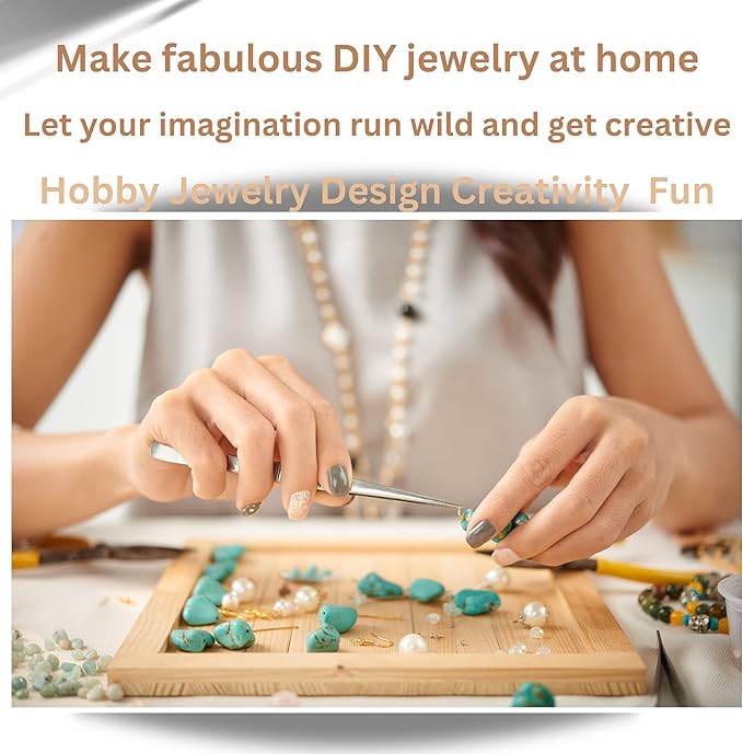 MineCrystals Jewelry Making Kit DIY Natural Crystal Chip Stones Beads Tools kit Jewelry Wires Findings Supplies Instruction Guide Gift Box for Adult Teens Craft Bracelet Earring Necklace