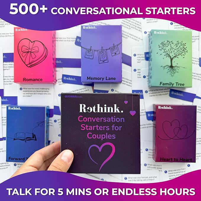 QUOKKA Conversation Cards Game - Couples Edition | Premium Version | Relationship Connection - Great Board Game for Married Husband & Wife
