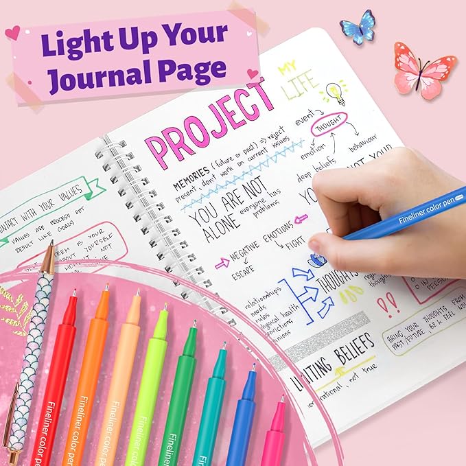 2-Pack DIY Journal Kit for Girls Ages 8-14 Year Old, Birthday Christmas Gifts for Teen Girls, 70+ Pcs Art & Crafts, Scrapbook & Diary Supplies Toy Set Trendy Stuff for Kids