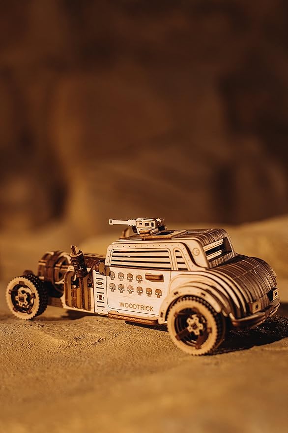 Wood Trick Apocalyptic Car 3D Wooden Puzzles for Adults and Kids to Build - Rides up to 26 feet - Wooden Model Car Kits to Build for Adults