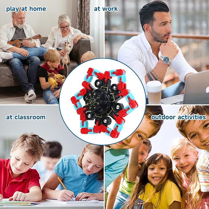 100PCS Glow Fidget Toys Bulk Transformable Fidget Spinner Party Gifts Travel Sensory Toys for Easter Basket Stuffers Birthday Party Favours School Rewards