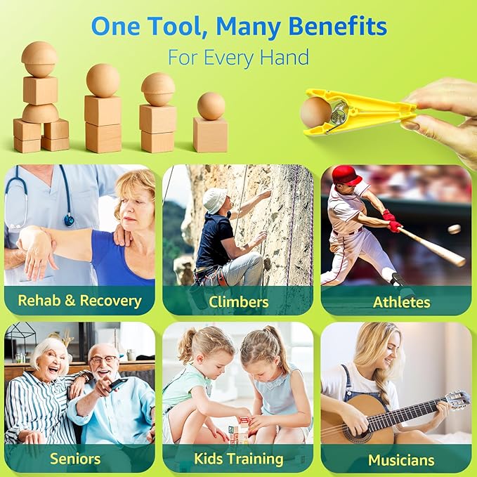 FitBeast Finger Exerciser Set โ 5 Resistance Clips for Hand Therapy, Grip Strength & Dexterity โ Ideal Finger Strengthener for Rehab, Stroke Recovery, Arthritis, Seniors & Athletes