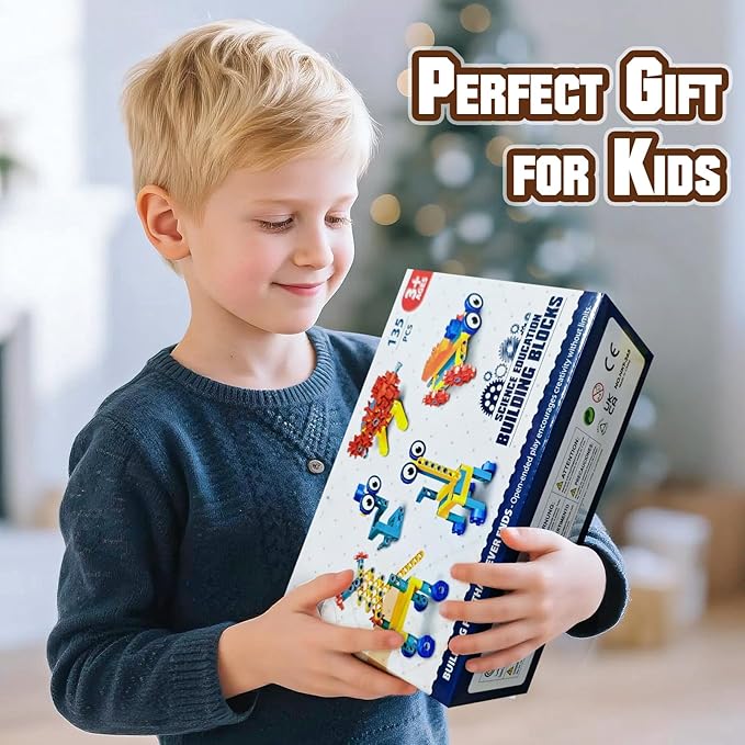 13-in-1 STEM Building Toys for Kids Ages 5-12, 135PCS Educational Construction Engineering Kit, Science Learning Toys & Creative Birthday Gift for 5-8 Year Old Boys