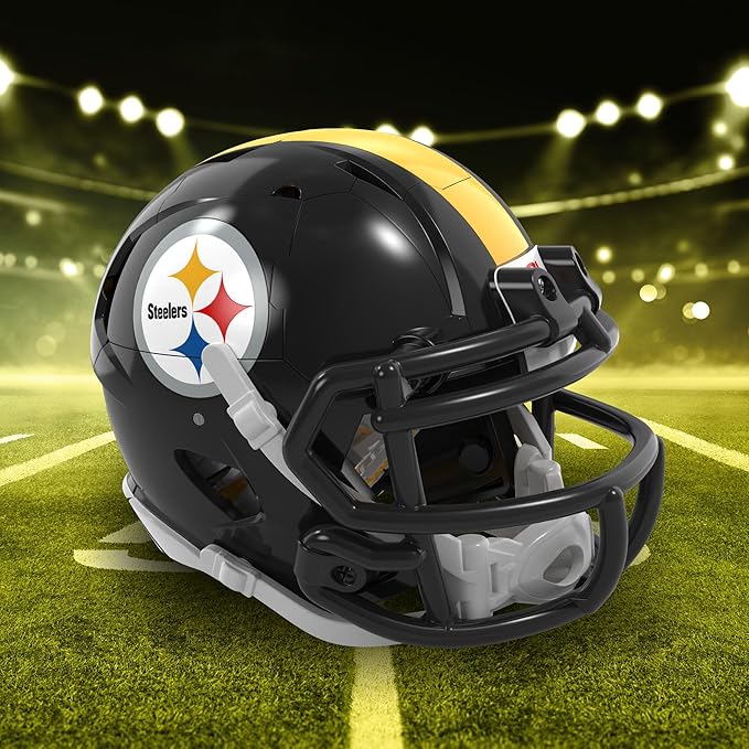 Transformers NFL Pittsburgh Steelers Steelsmash 5.5-Inch Action Figure Changes from Robot to Helmet, Football Toys for Ages 8+