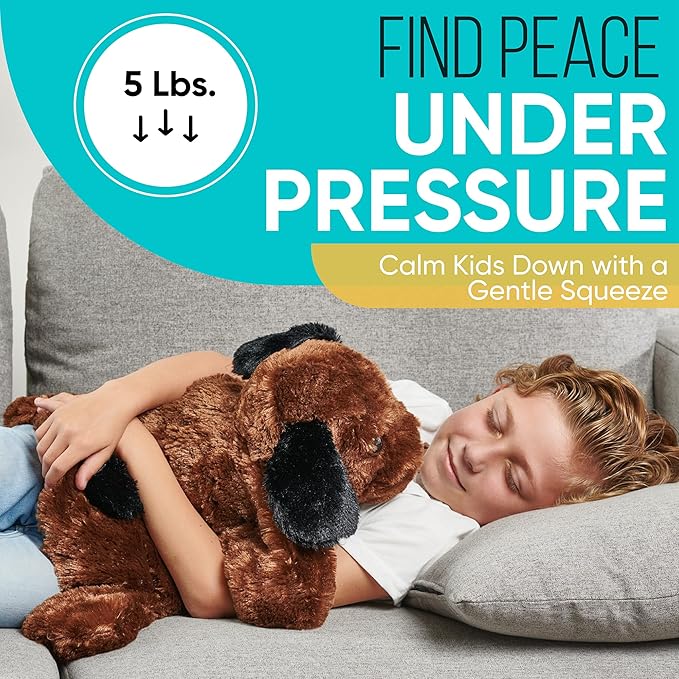 FRIENDLY CUDDLE Weighted Lap Pad for Kids 5 lbs. Sensory Weighted Stuffed Animals Lap Blanket for Kids Adults with Sensory Processing Disorder (Bella)
