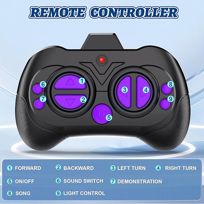 Robot Toys for Boys Girls with Auto-Demonstration Robots for Kids Remote Control Rechargeable Emo Robot with LED Eyes Age 3 Years and Up Purple