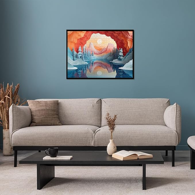 1000 Pieces Jigsaw Puzzle for Adults - Dreamy Glacier Sunrise Landscape - Challenging Puzzle with Fantasy Colors for Relaxing Family Fun (19.7x27.6 in)