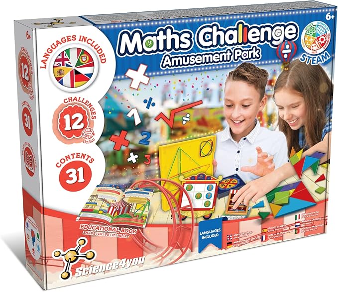 Science4you Math Games for Kids - Addition & Subtraction, Tangram, Mastermind & More, 12 Educational Games for Kids 6-8+