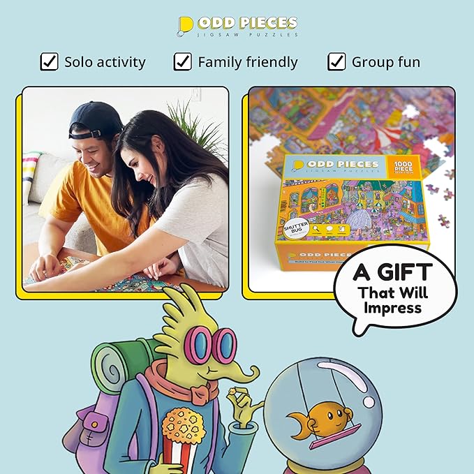 Jigsaw Puzzles 1000 Pieces - Magic Mystery Story Secret Ending Puzzle - Perfect Game Night for Adults & Kids - Fantasy Sci-Fi City Theme (Shutterbug)