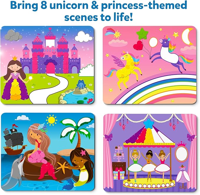 Skillmatics Dot It Sticker Art - Unicorns & Princesses, Mess-Free Fun for Kids, 500+ Stickers, Craft Kits, DIY Scrapbooking Activity, Travel Toys, Gifts for Girls & Boys Ages 3, 4, 5, 6, 7