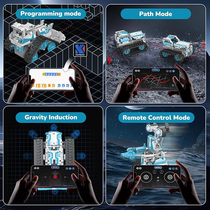 Robot Building Kit with APP/Remote Control STEM Gifts for Boys Age 8-16,Technic Coding Robotic Toys for Kids Birthday, Buildable 5in1 Models with 720 Pieces