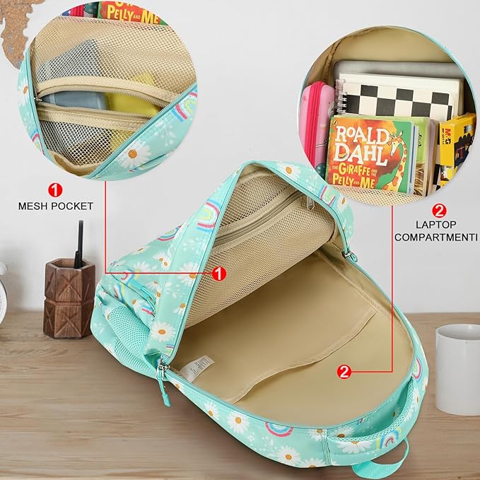 LEDAOU School Backpack Teen Boys Girls Kids Bookbag Daypack School Bag Travel Back Pack Casual