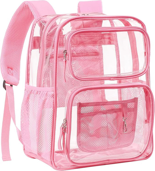 PACKISM Clear Backpack for School - 17 inch Large Heavy Duty Clear Bookbag, See Through PVC Backpacks (for age 12 above)