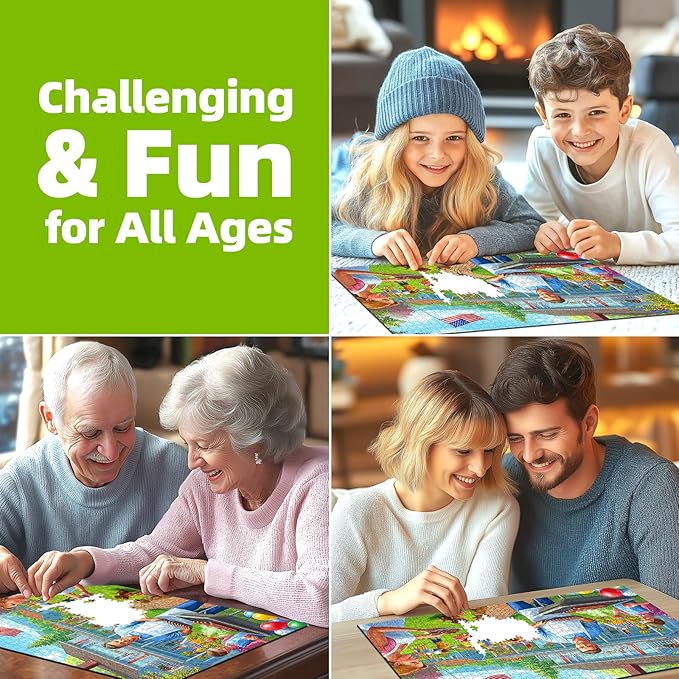 Backyard Barbecue Party 500 Piece Jigsaw Puzzle for Adults with A-F Letters on Back Fun Family Challenge Seniors Puzzle for Game Night Gifts Home Decor (23"×15")