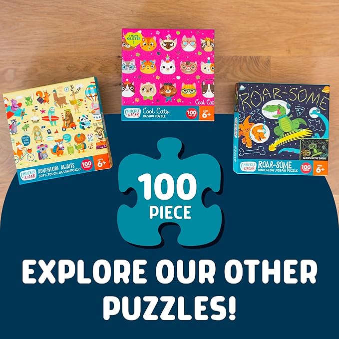 Chuckle & Roar Jigsaw 100 PC Educational Puzzle Roar-Some Edition