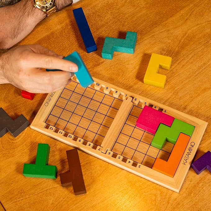 Katamino | The Original Wooden Color Shape Pattern Puzzle Game for Ages 6+ | 1 to 2 Players | 10 Minutes