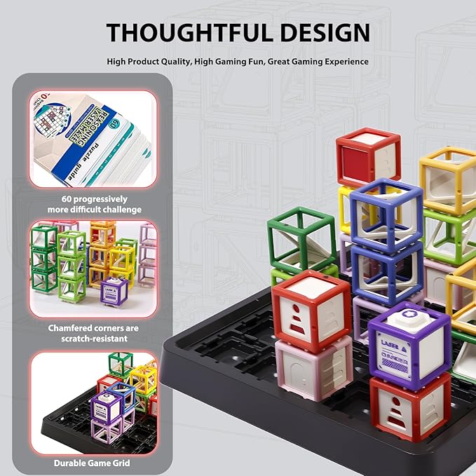 Laser Maze Reasoning Game - STEM Logic Toys for Ages 8+ Kid, 60+ Challenges Puzzle Games, Great 8-13 Years Old Children Gift for Christmas/Easter/Children's Day to Develop Knowledge of Space & Optics