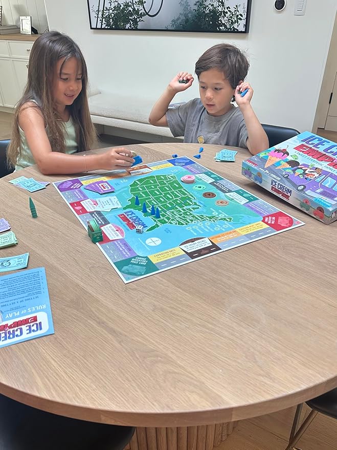 Ice Cream Empire Board Game | Fun Entrepreneurial Game for Families, Adults and Kids 7+ | Learn Business, Geography, and Math Skills | Competitive, Strategic, and Educational Game