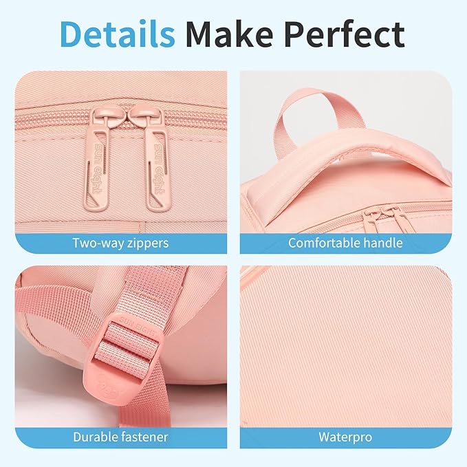 SUN EIGHT 35L Large Capacity School Backpack for Teen Girls Lightweight Bookbags Elementary Middle School Laptop Bags Women Travel Daypacks(Pink)