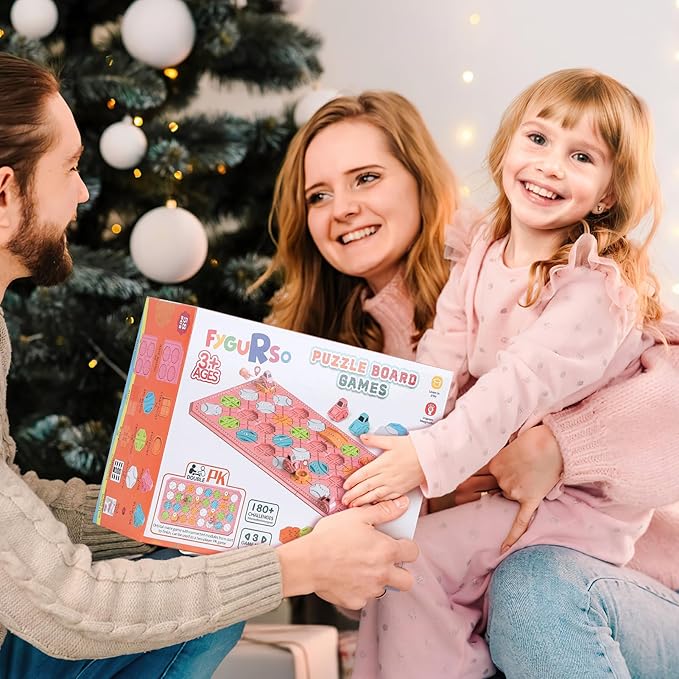 STEM Logic Road Builder Toys: Board Games Toys for 5 Year Old Kids Montessori Brain Teaser Puzzles Educational Learning Activities Toy for Kid Ages 3 4 6-8 12 Boys Girls Gifts (Pink)