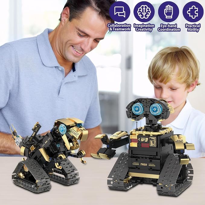 5 in 1 Robot STEM Robot Building Kit Science APP & Remote Control Blocks Technic Educational Building Blocks Set Robotics Toys for Boys Kids Ages 8-12(695 Pieces)