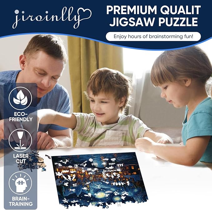 Wooden Puzzles for Adults 300 Piece, Hard Impossible Wood Puzzles for Adults, Unique Shaped Landscape Painting Challenge Puzzle, Exquisite Packaging, Best Gifts Toys for Family Friends
