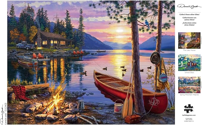 Buffalo Games - Darrell Bush - Canoe Lake - 1000 Piece Jigsaw Puzzle For Adults - Challenging Puzzle Perfect for Game Nights - Finished Size Is 26.75 x 19.75