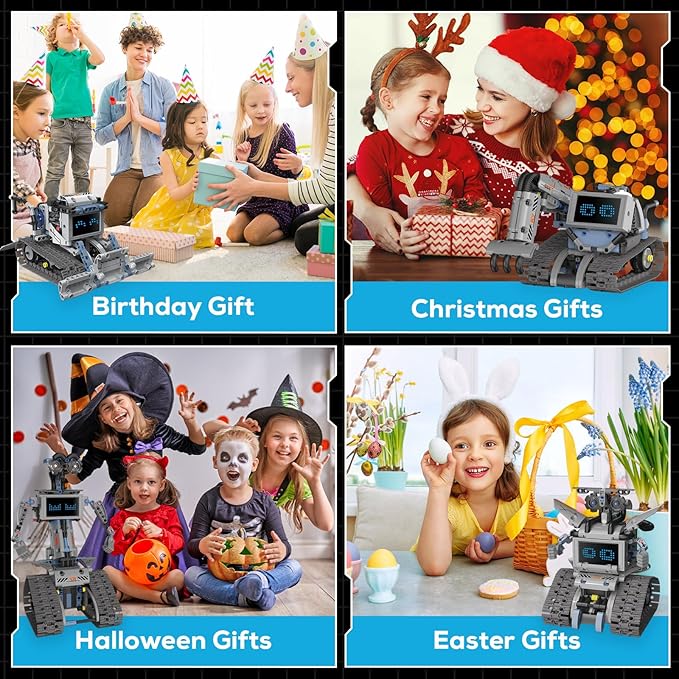 Robot Building Kit with APP/Remote Control STEM Gifts for Boys Age 8-16,Technic Coding Robotic Toys for Kids Birthday, Buildable 5in1 Models with 352+ Pieces
