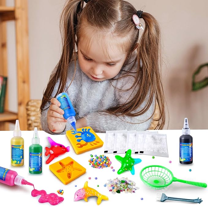 JOPSHEEN Magic Water Elf Toy Kit for Kids - Water Pets with 10 Colors - DIY Squishies Maker Crafts Birthday Gifts for Boys and Girls